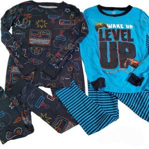 Boys sz 10 two piece long sleeve pant pajamas, 2 total pajamas gamer theme